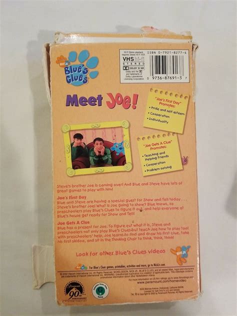 blue's clues meet joe 2002 vhs